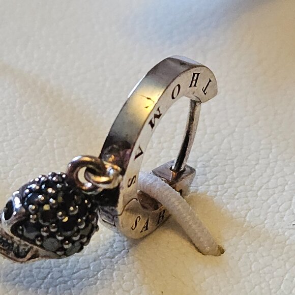 Thomas Sabo sterling silver skull earrings 925 blackened, black zirconium - Picture 7 of 16